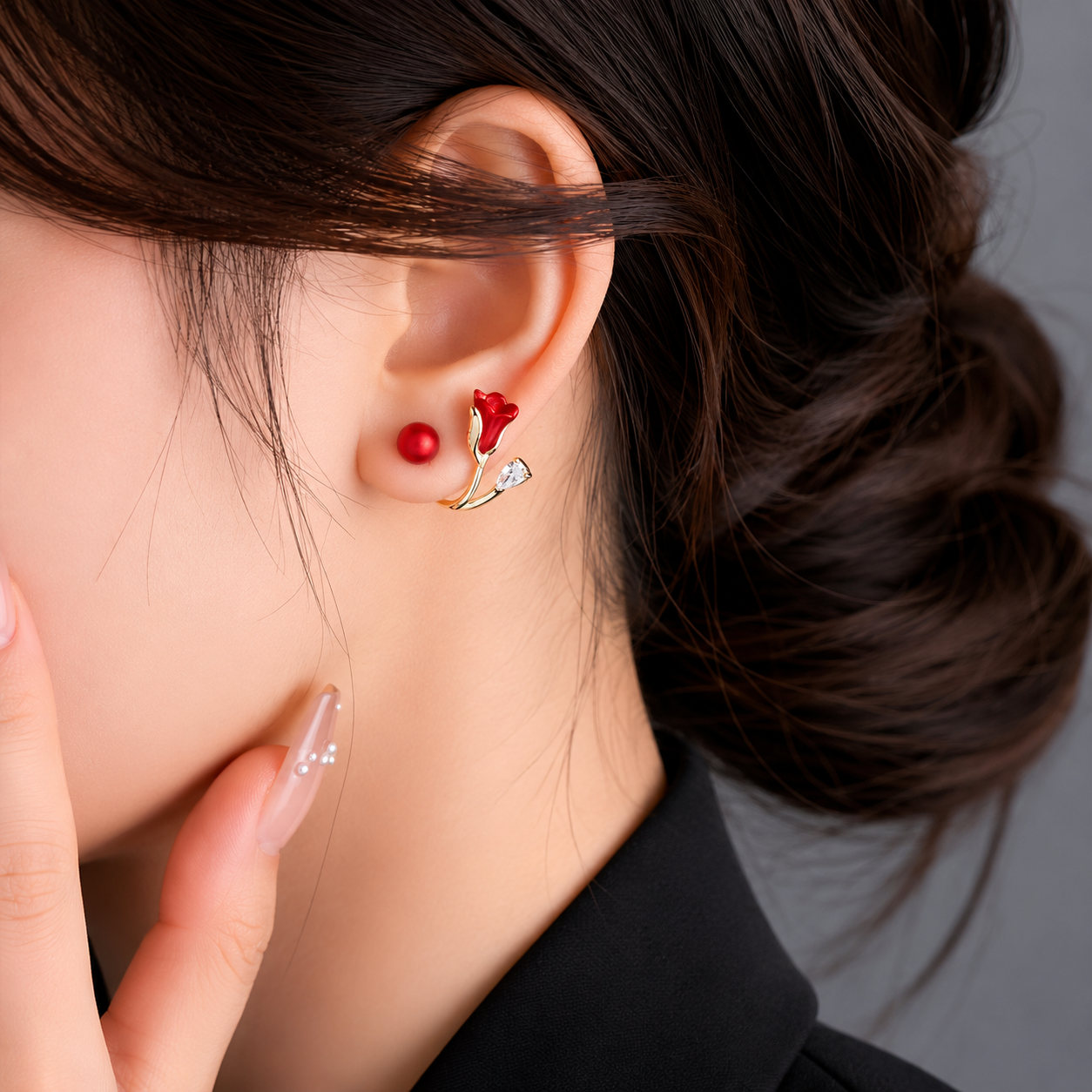 Aretes Tulipán Rojo los más Comprados en toda Guatemala🌹