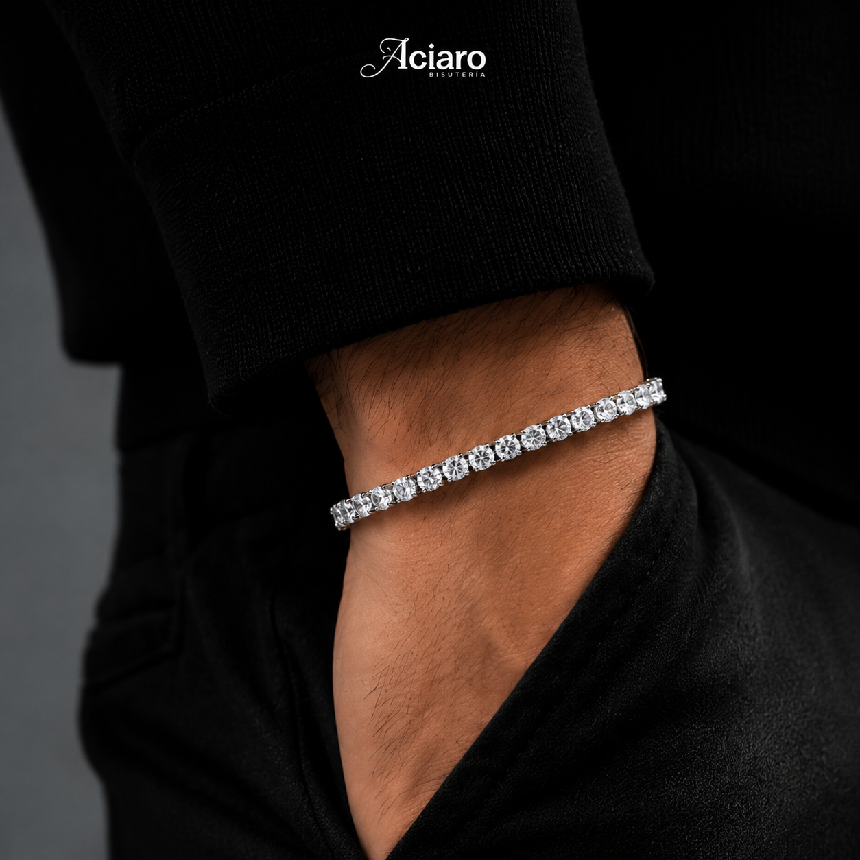 Brazalete elegante con zirconias tipo diamante 💎