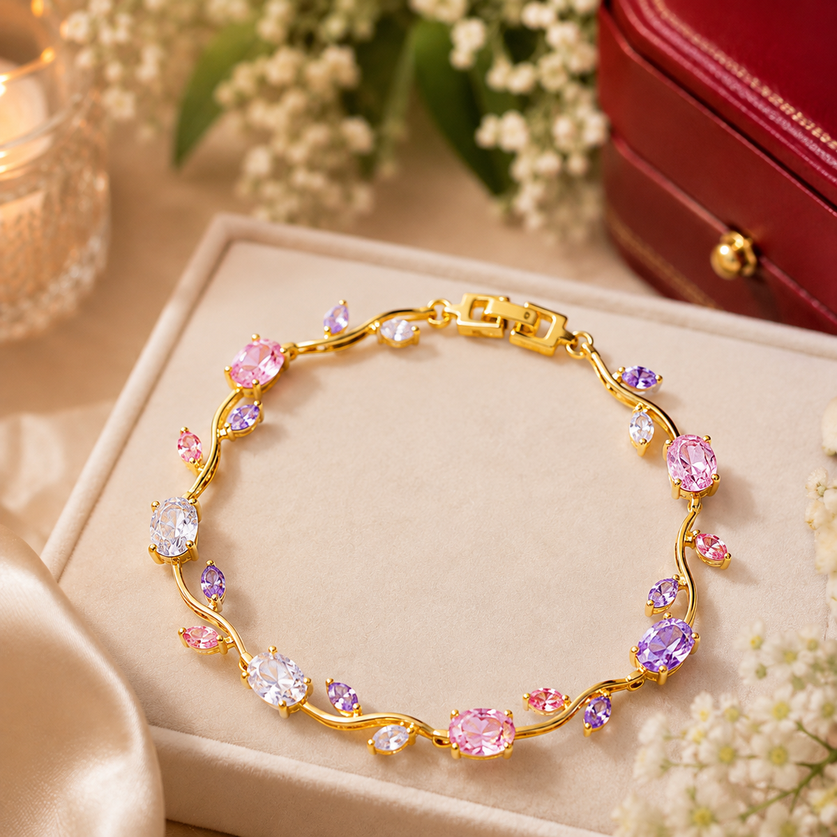 Pulsera tulipán Rosada🌷🩷
