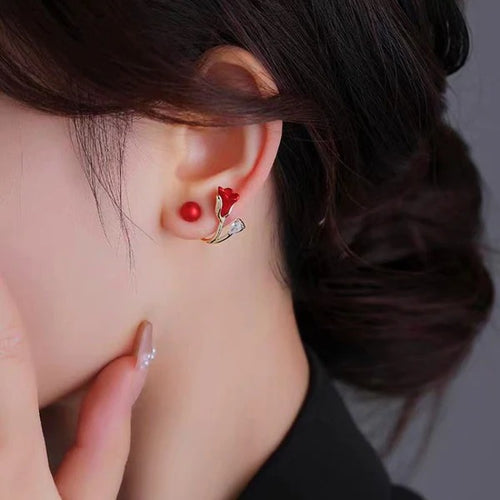Aretes Tulipán Rojo 🌹