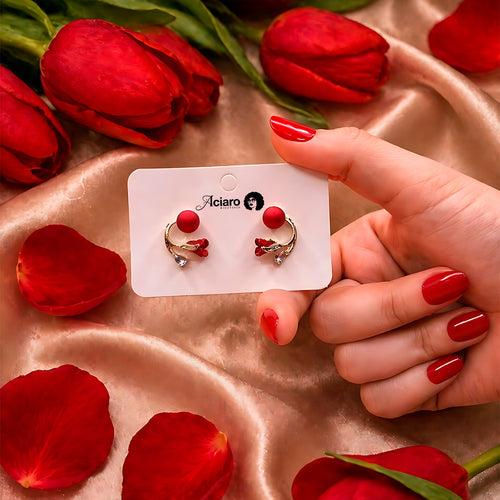 Aretes Tulipán Rojo los más Comprados en toda Guatemala🌹