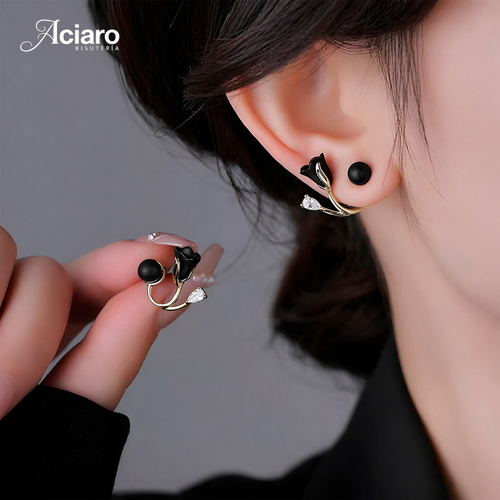 Arete Tulipán Negro 🌷