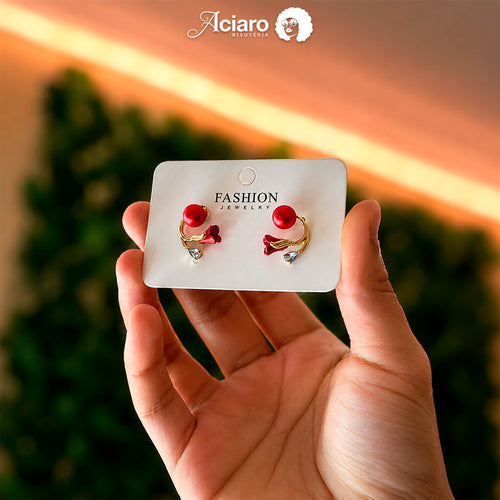 Aretes Tulipán Rojo los más Comprados en toda Guatemala🌹