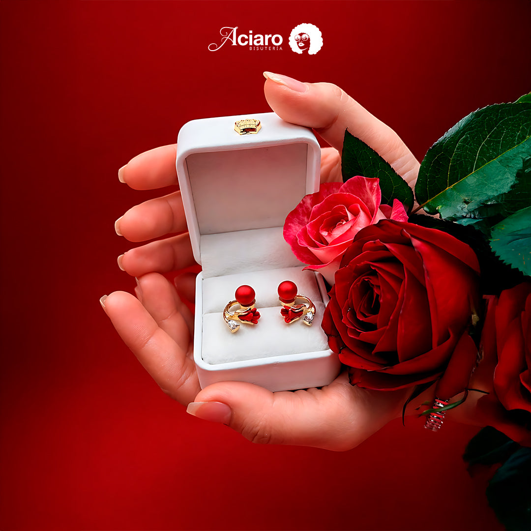 Aretes Tulipán Rojo los más Comprados en toda Guatemala🌹
