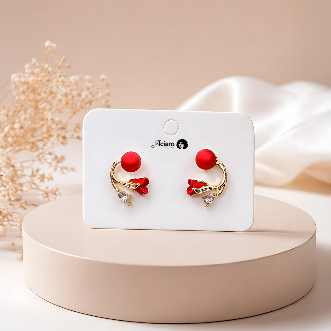 Aretes Tulipán Rojo los más Comprados en toda Guatemala🌹