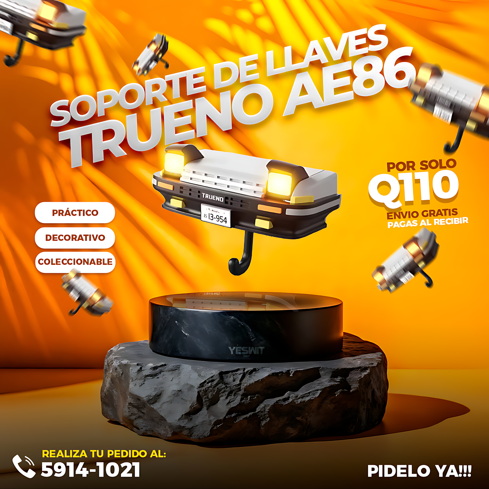 Colgallaves Trueno 🚗✨ – Con Luces Automáticas