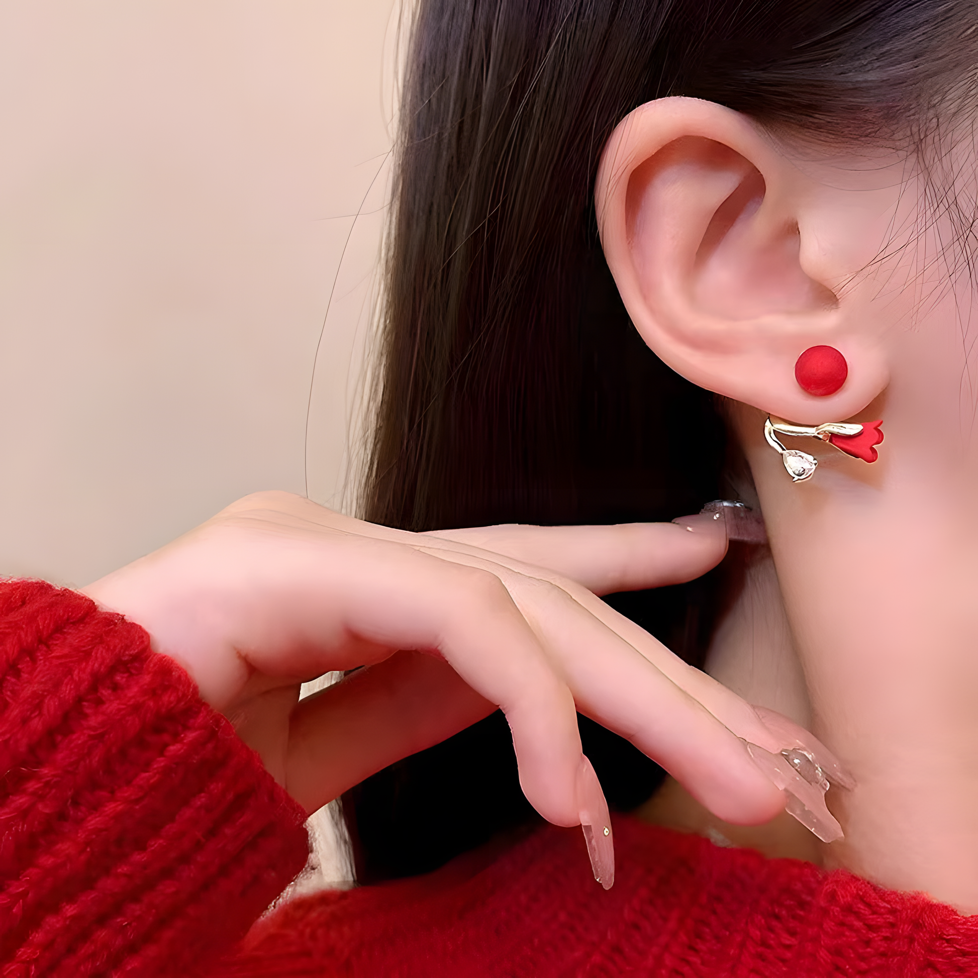Arete Tulipán Rojo 🌹