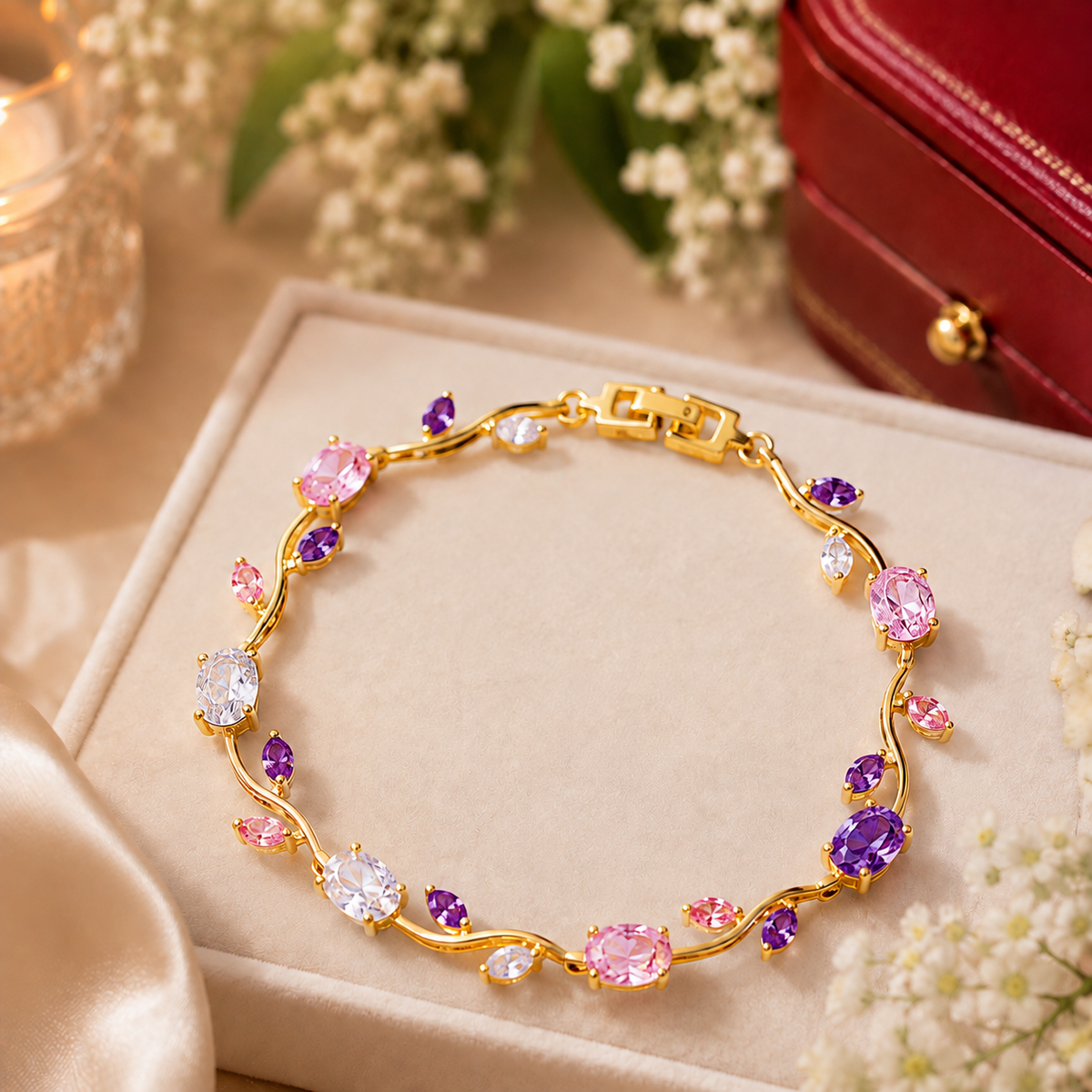 Pulsera Tulipán Morada 🌷💜