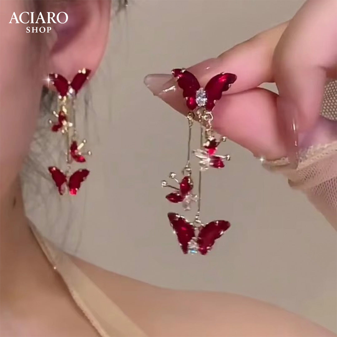 Arete Mariposa Roja 🦋