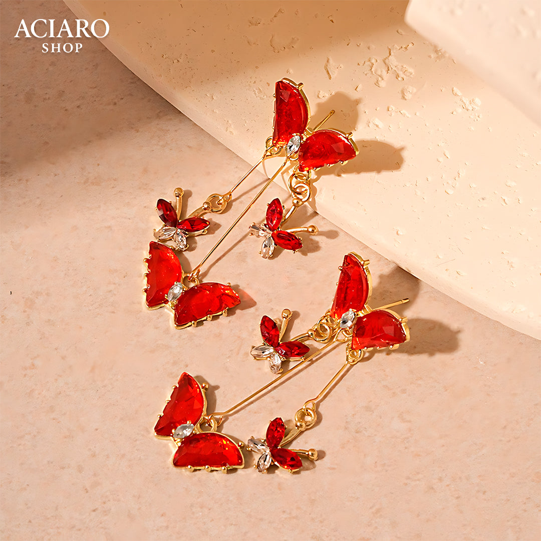 Arete Mariposa Roja 🦋