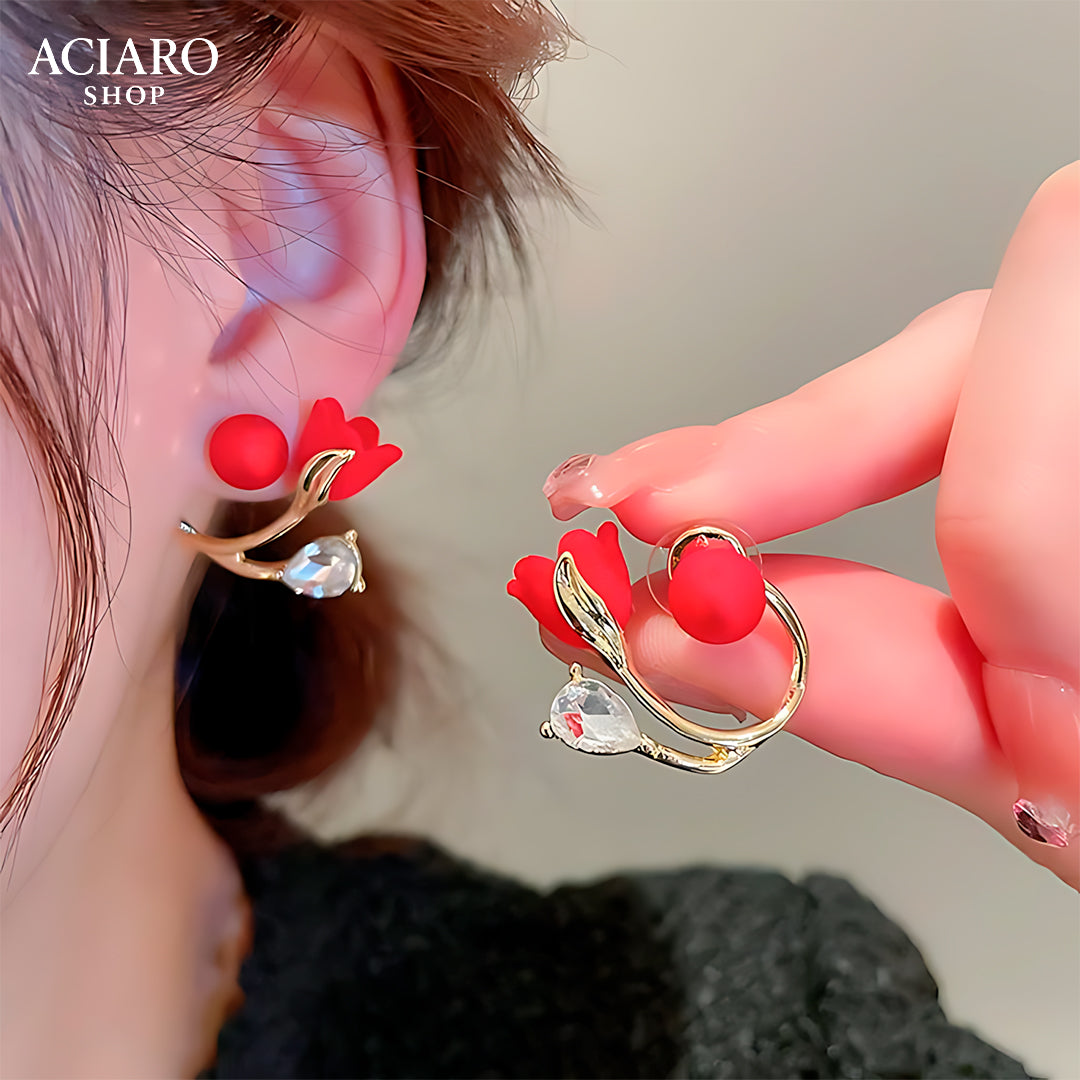 Arete Tulipán Rojo 🌹